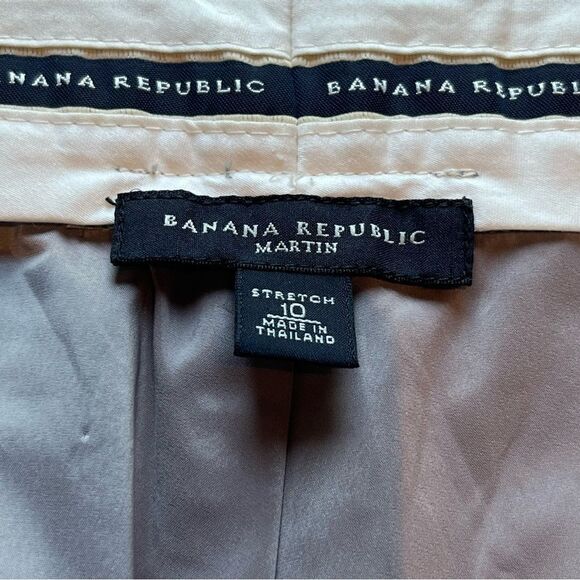 Banana Republic Women's Dress Pants Gray with fine white stripe Size 10 - Picture 3 of 9